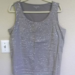 Coldwater Creek Gray sequin tank top
